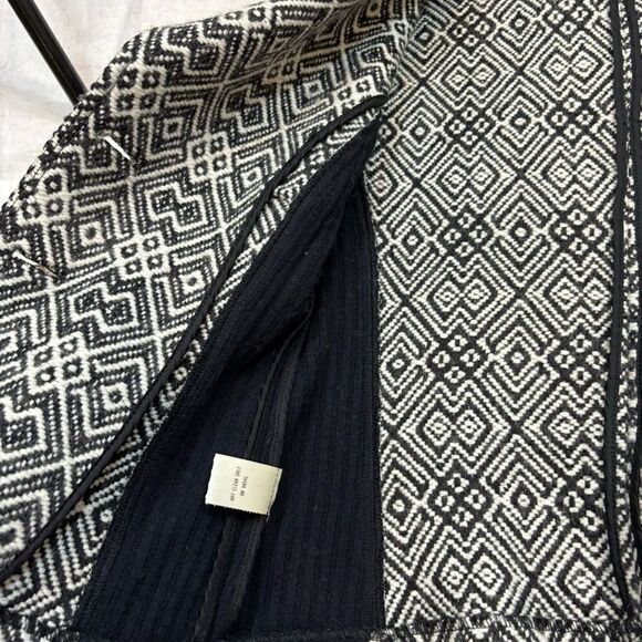 Ladies Donna Degnan Brand Wool Blend Black and White Geomtric Print Jacket 6 - Picture 9 of 12